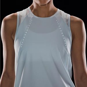 Lululemon Sculpt Tank Top in powder blue with reflectors